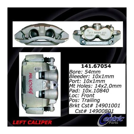 Centric Centric Semi-Loaded Brake Caliper, Centric Parts 141.67053 141.67053